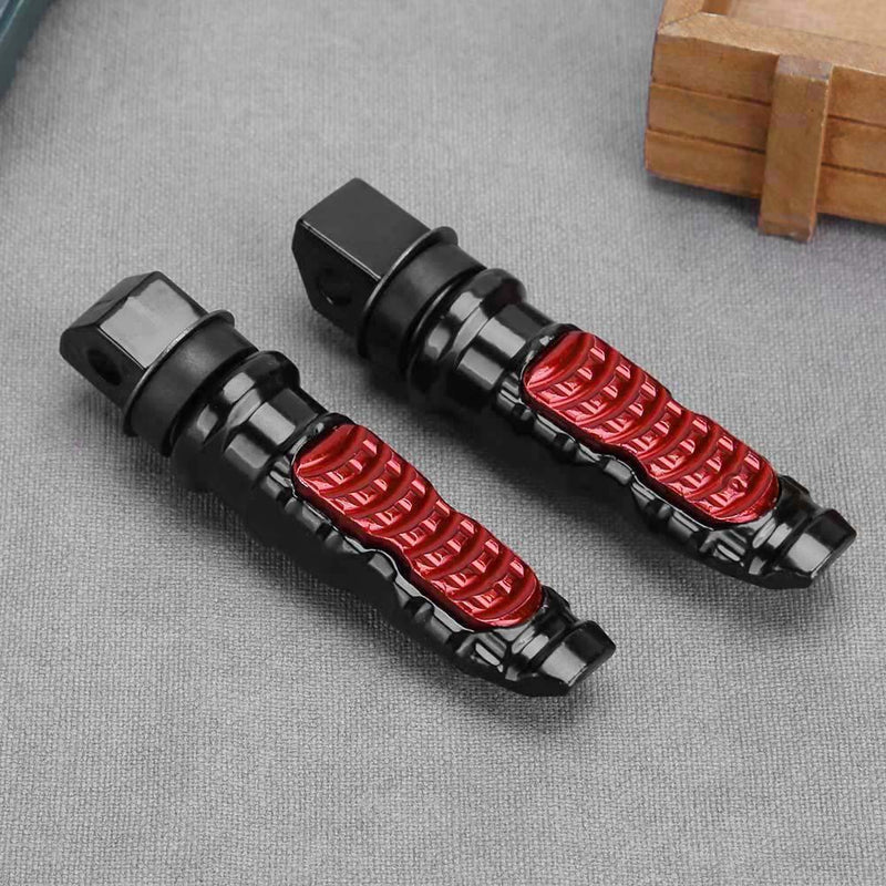 2pcs Universal Aluminum Motorcycle Rear Passenger Foot Pedals Footrests (2)