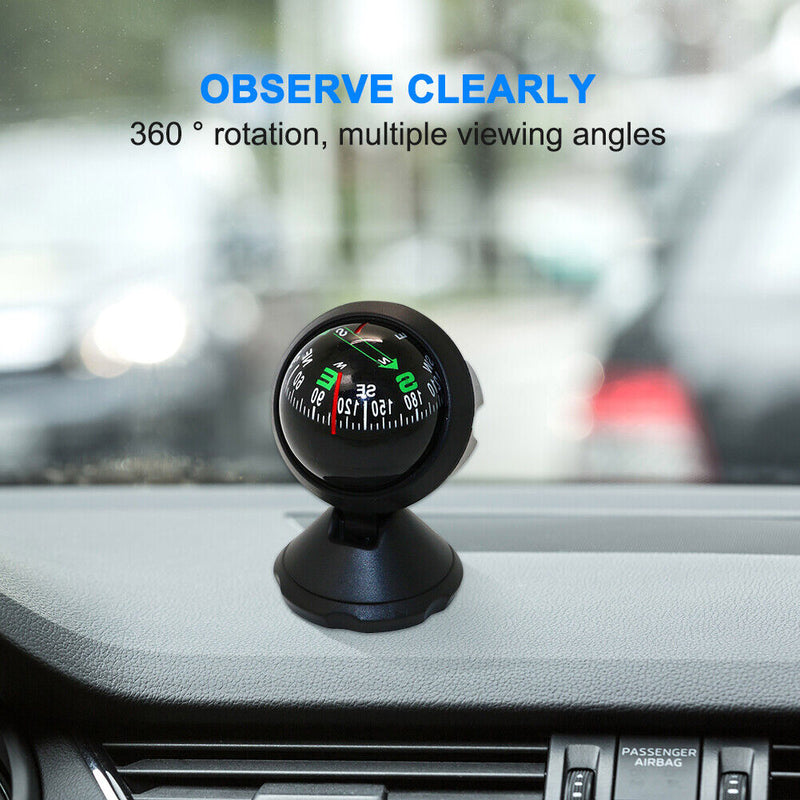 Universal Car Compass Pocket Mini Ball Dash Dashboard Compass Multifunctional