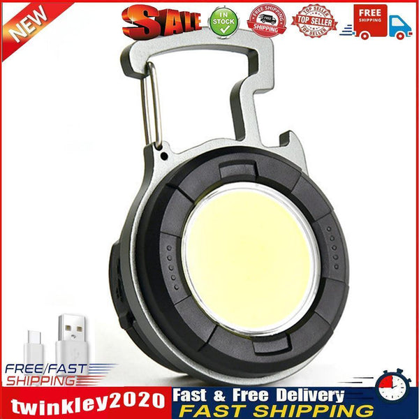 Camping 10W COB LED Keychains Clip Flashlight 500lm Waterproof Pocket Lamp Newly