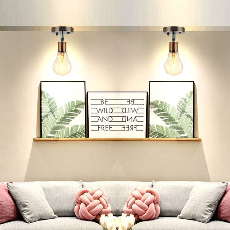 E27 Lamp Holder Retro Metal Lamp Socket 180 Rotating Wall Lights Base (F) Newly