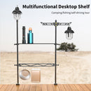Desktop Shelf Lamp Pole - DIY Folding Storage Hanger Shelf with Light Stand