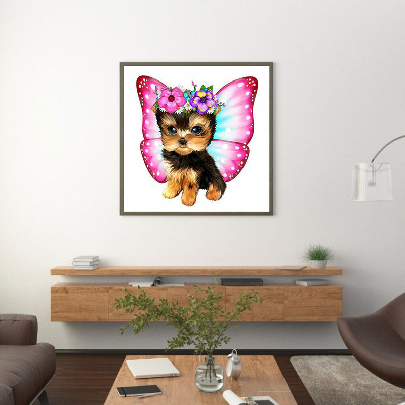 5D DIY Diamond Painting Kits Full Round Drill Butterfly Puppy Mosaic Crafts