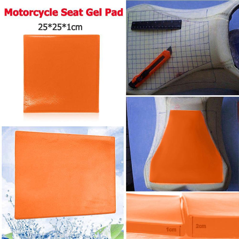 Motorcycle Seat Gel Pad Shock Absorption Mat Cushion Orange (25x25x1cm) Newly