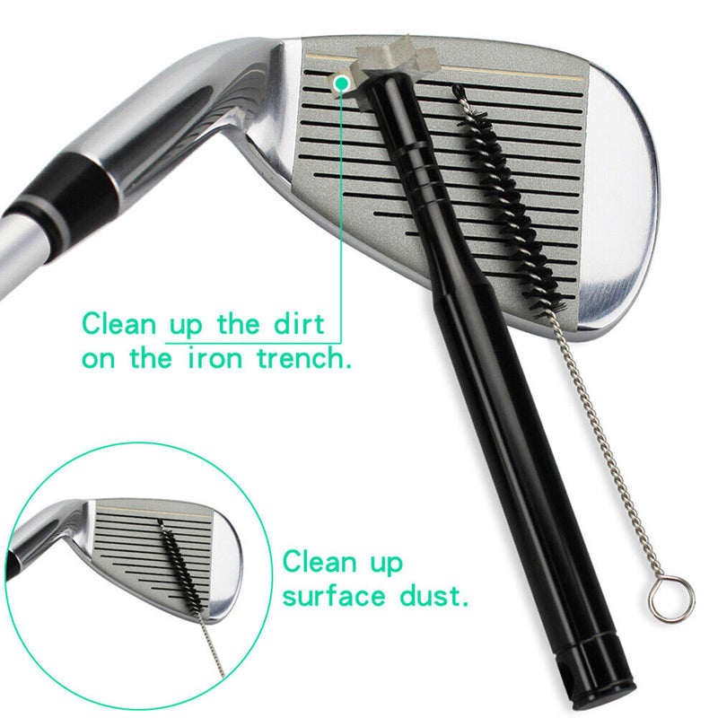 Golf Iron Wedge Groove Sharpener Club Cleaner Cleaning Brush Kit (Black) Newly