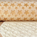 Wood Embossing Engraved Stars Rolling Pin Stencil for DIY Baking Cookies