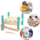 Montessori Wood Hammer Colorful Ball Box Children Early Learning Knock Toys