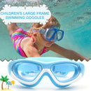Swimming Glasses Waterproof HD Anti-fog Kids Diving Goggles (Blue White)