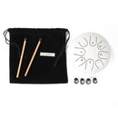Ethereal 6 inch Steel Tongue Hand Pan Drum 8 Tones with Mallets (White) Newly