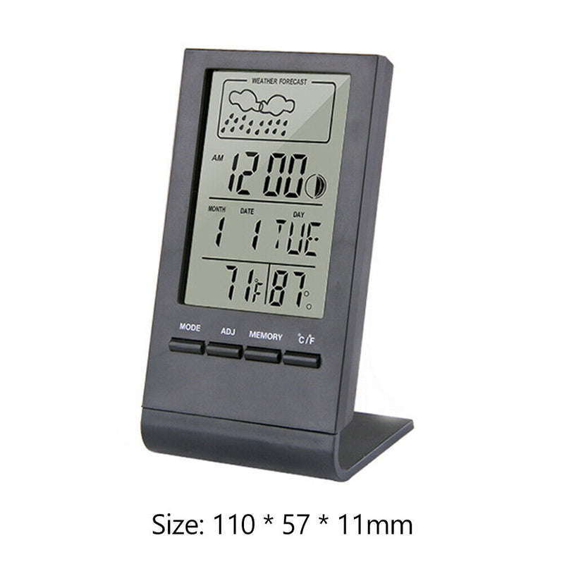 CX-220 Digital Thermometer Hygrometer Alarm Clock Weather Station (Black)