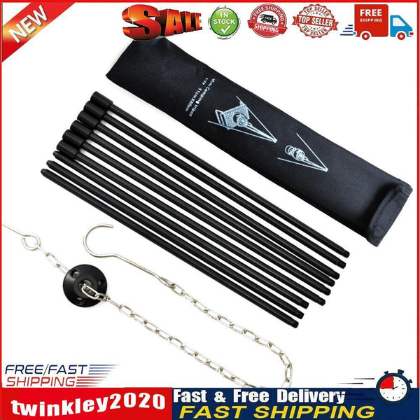 Camping Tripod Hanging Pot Campfire Cookware Pot Grill Hook Holder (Black) Newly