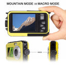 Waterproof Digital Camera 1080P HD 2.4MP Underwater Video Recorder (Yellow)