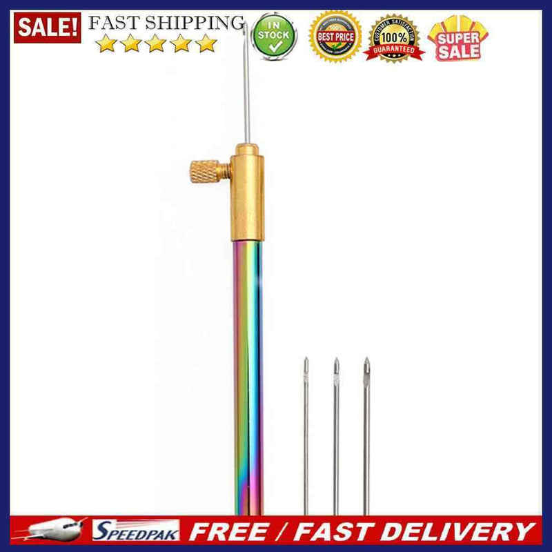 Beech Handle Embroidery Crochet Hook with 3 Needles Sewing Tools Set DIY Cr