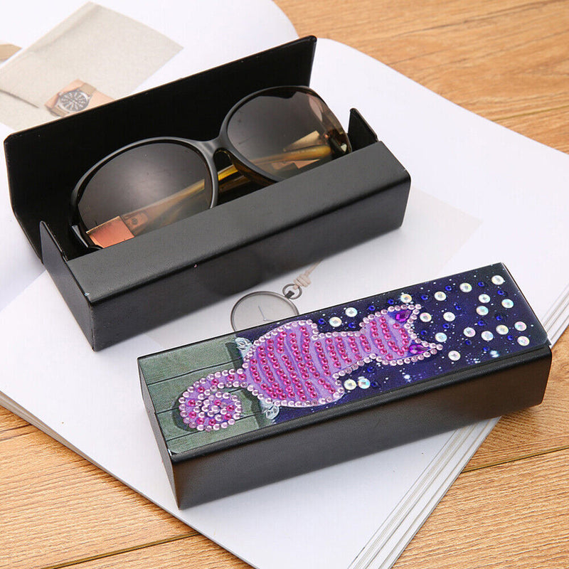 DIY Leather Diamond Painting Glasses Storage Case Mosaic Kit (Q37 Cat) Newly