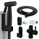 Black Toilet Handheld Bidet Sprayer Kit 7/8" T-adapter Bathroom Douche_
