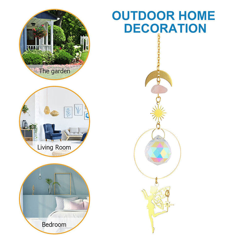 #A Crystal Wind Chime Prism Windbell Window Curtains Pendant Garden Hanging Deco