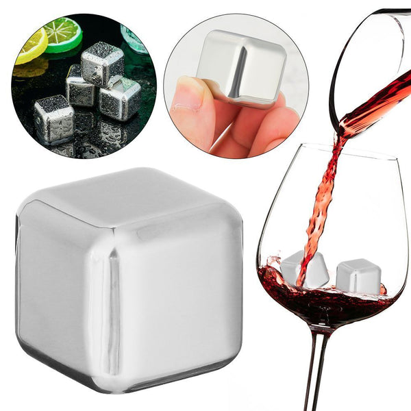 Wine Drinks Non-toxic Stainless Steel Ice Cubes Cool Glacier Beer Water Cooler