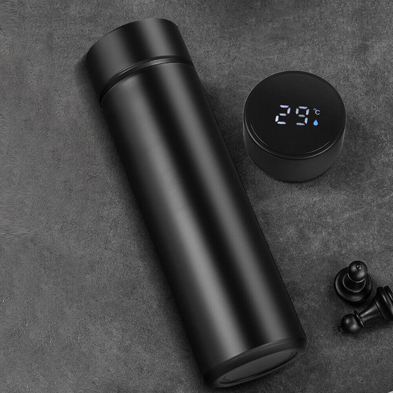500ml Double-Layer Intelligent Temperature Insulation Water Bottle (Black)