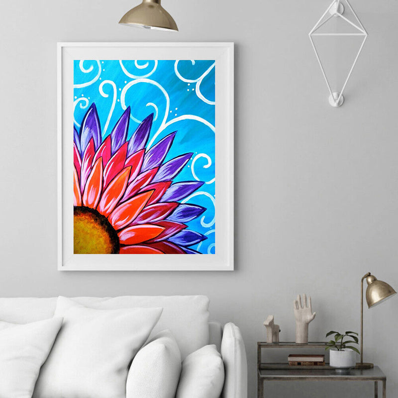 Digital Oil Paint By Numbers Flower Drawing Wall Art DIY Hand Painted Pictures