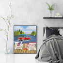 Lakeside Lounge Oil Paint By Numbers DIY Handpainted on Canvas Wall Arts