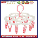 16 Clips Portable Socks Cloth Hanger Rack Clothespin Drying Rack Sock Holder