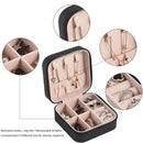Jewelry Box for Women Portable Mini Leather Jewellery Storage Case (Black)