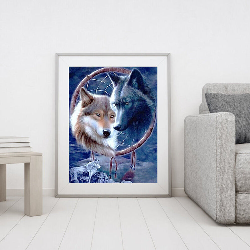 Oil Painting By Numbers Acrylic Handmade Four Wolves Digital Picture Home Decor