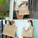 Burlap Totes Handbag, Women Eco Friendly Shopping Wallet Top-handle Grocery Bags