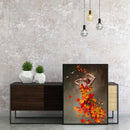Hand Painted on Canvas DIY Maple Leaf Girl Oil Paint By Numbers Drawing Kit