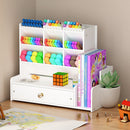 Inclined Wooden Pen Holder Fashion Desktop Office Storage Box with Drawer Newly