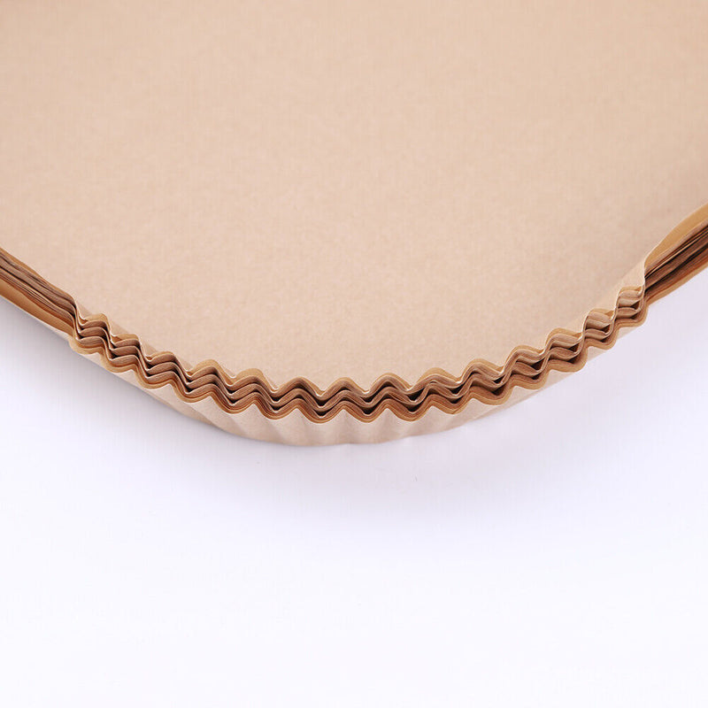 50pcs Air Fryer Parchment Liners Wood Pulp Steamer BBQ Baking Paper (Brown)