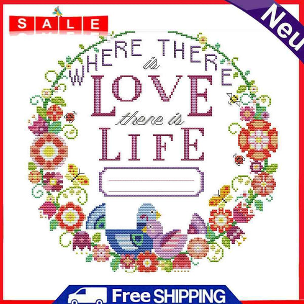 Partial Embroidery Love Life Needlework Stamped 14CT DIY Cross Stitch Kits Decor