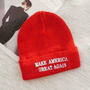 MAGA Donald Trump Hat Winter Knit Red Beanie Make America USA Again Cap T4S9