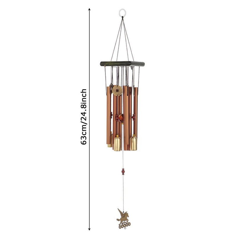 Yard Home Decor Large Aluminum Tubes Copper Bells Hanging Ornament Wind Chimes