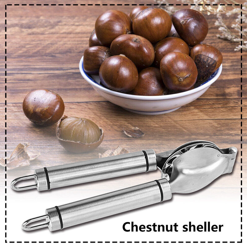 Stainless Steel Chestnut Sheller Walnut Nutcracker Opener Kitchen Gadgets
