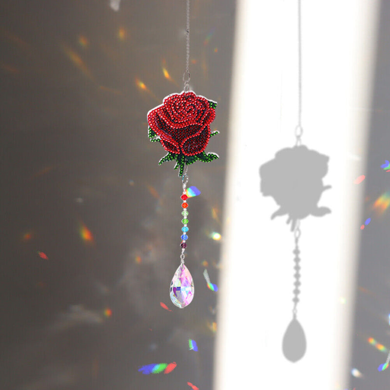 Angel Tears Diamond Sunburst Wind Chime Handmade Crystal Light Catching Pen
