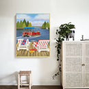 Lakeside Lounge Oil Paint By Numbers DIY Handpainted on Canvas Wall Arts
