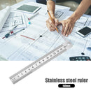 Double Sided Measuring Metal Ruler Learning Office Stationery Drafting Supp