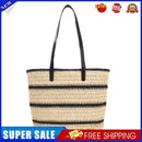 Summer Straw Shoulder Bags Women Striped Woven Beach Shopper Handbag (2)