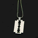 Mens Steel Razor Blades Shape Pendant Necklace U2W7 Chain_Jewelry J9K W3V7 S5X0