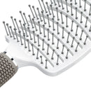 Portable Curved Ribs Scalp Massage Comb Fluffy Styling Brush (A White) Newly