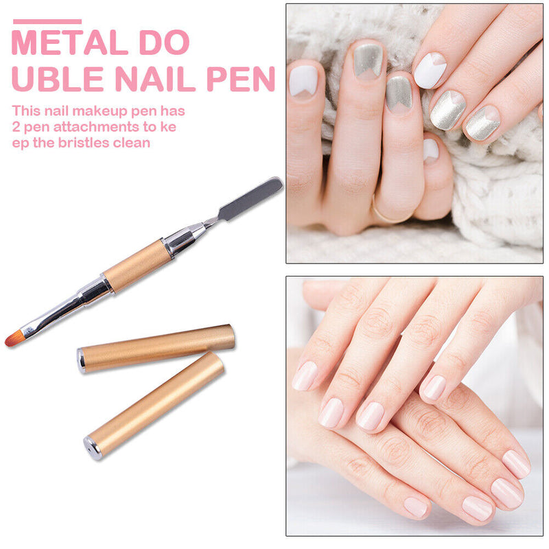 Double-Ended Nail Pen Poly Nail Gel Flower Brush Picker Manicure Tools 2 in
