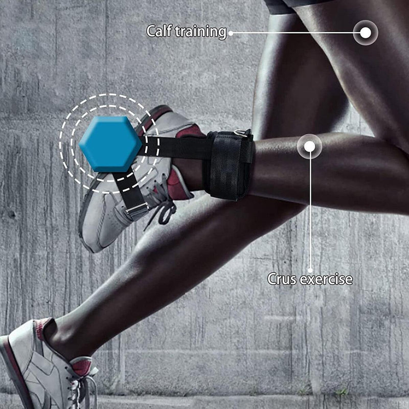 Fitness Ankle Straps For Cable Machine Exercise Leg & Glute D Ring.