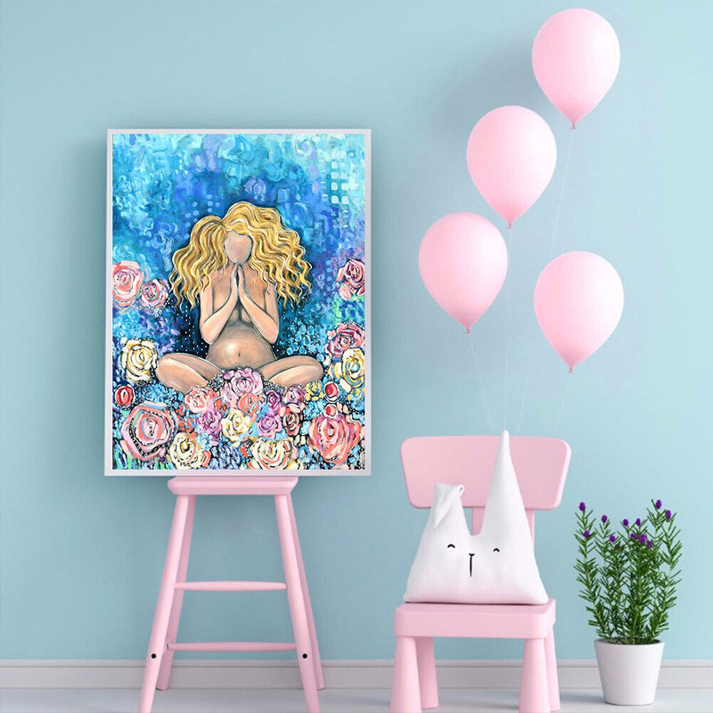 Flowers Pregnant Mother 40x50cm Oil Paint By Numbers Picture DIY