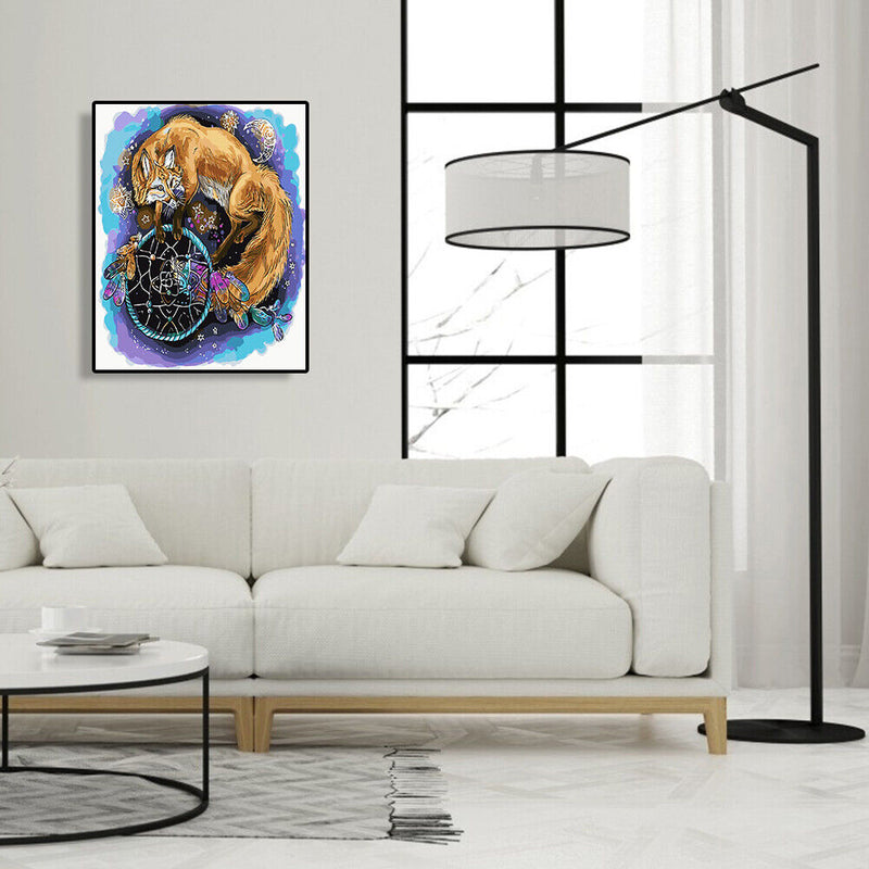 DIY Wolf Dreamcatcher Digital Painting By Numbers Canvas Oil Mural Wall Arts Kit