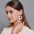 Korean Handmade Straw Woven Boho Geometric Large Women Drop Earrings (05) Newly