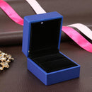 LED Lighted Earring Ring Gift Box Wedding Engagement Jewelry Case (Blue)