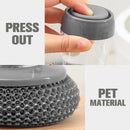 Soap Dispenser Palm Brush Steel Wire Scrubber Kitchen Dishwashing Brush (B)