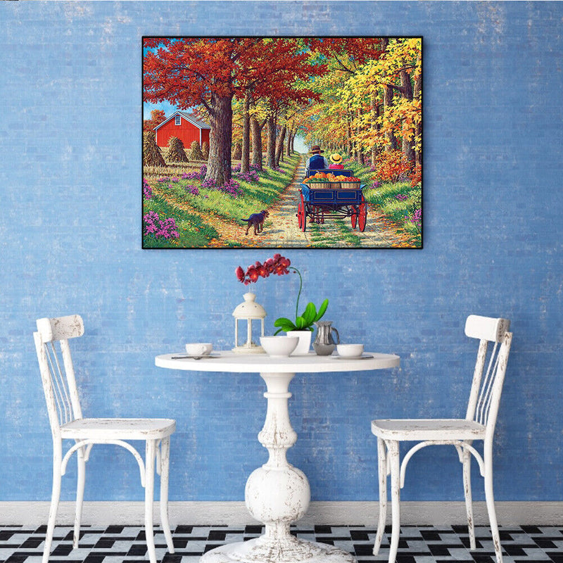 5D DIY Full Round Drill Diamond Paint Harvest Mosaic Rhinestone Drawing Picture