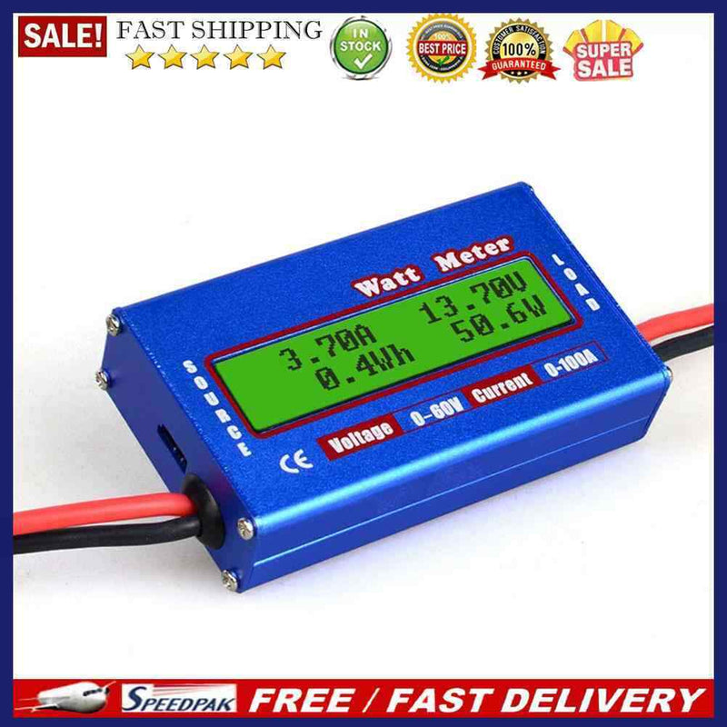 DC 60V 100A Balance Voltage Battery Power Analyzer Watt Meter Checke(Blue)