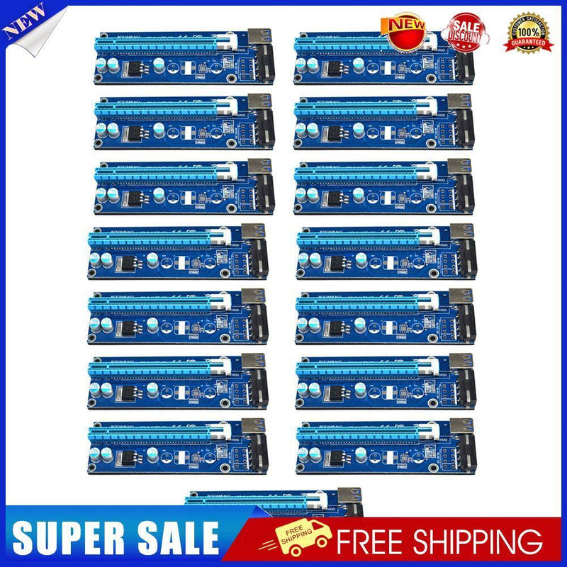 15pcs USB 3.0 PCI-E Express 1x 16x Extender Riser Card Adapter Power Cable